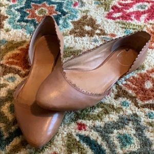 Jack Rogers Chantel Brown Scalloped Trim Flats9M